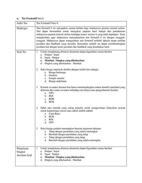 Tes Formatif Sesi Tugas Ut A Tes Formatif Sesi Judul Tes Tes