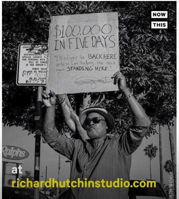 Richard Hutchins Homeless Artist Earn $100,000 in 5 days - Portraitvilla