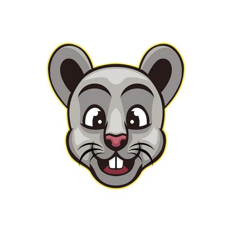 Premium Vector Rat Mouse Mascot Logo Smiling