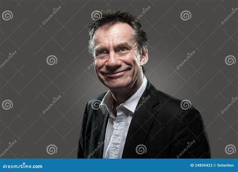 Business Man In Suit With Cheesy Grin High Contras Stock Image Image