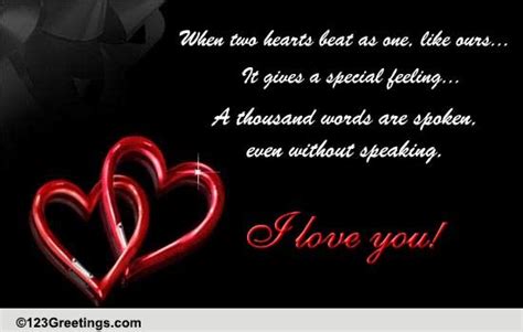 When Two Hearts Beat As One Free Heart To Heart Ecards 123 Greetings