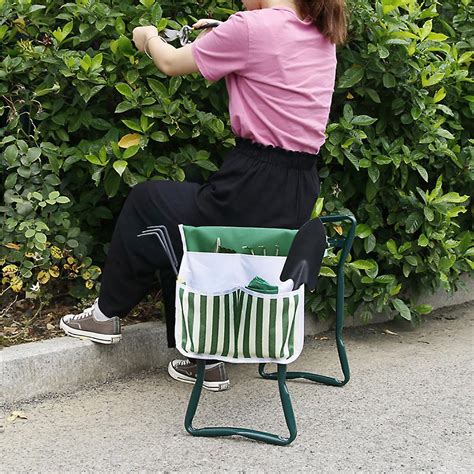 Tabouret De Si Ge De Genouilleur De Jardin Avec Sac Outils Pliable