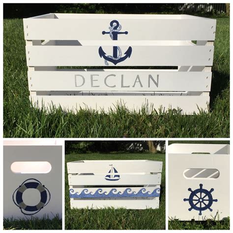 Nautical Crate By Marybeth Nautical Home Wood Crates Wooden Decor