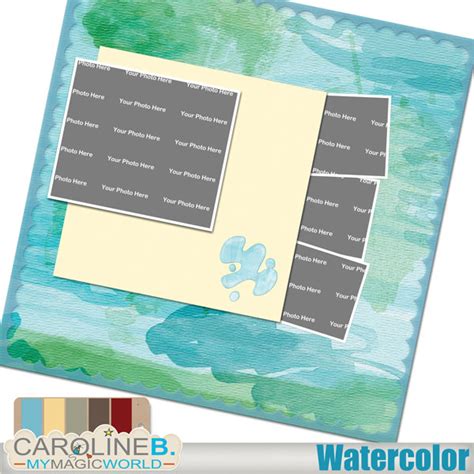 Watercolor Quickpage Caroline B Design Digital Scrapbooking