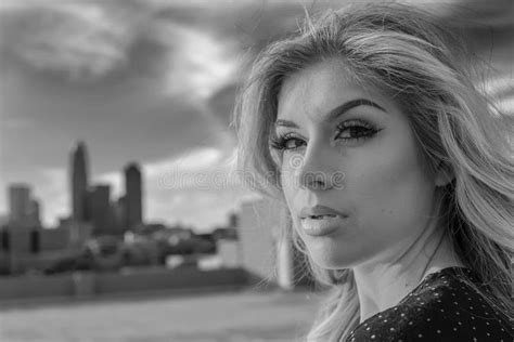 Gorgeous Blonde Hispanic Model Posing Outdoors Stock Photo Image Of Fashion Beautiful