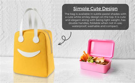 Buy DecorADDA Large Insulated Lunch Tiffin Carry Bag Pastel Color Smiley Big Size Hot Cold Bag