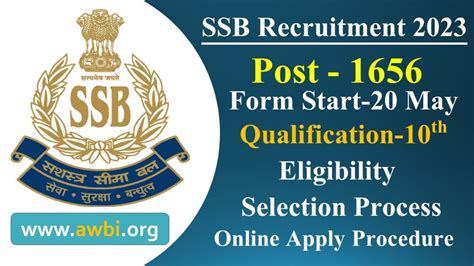 Ssb Recruitment 2023 Notification Out For Asi Si Head Constable