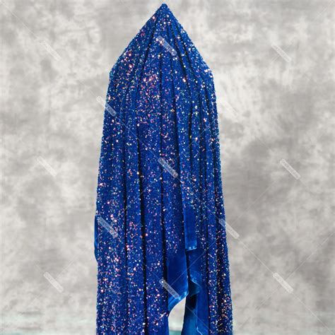 Iridescent Shining Sequins Allover Velvet Fabric Oneyard