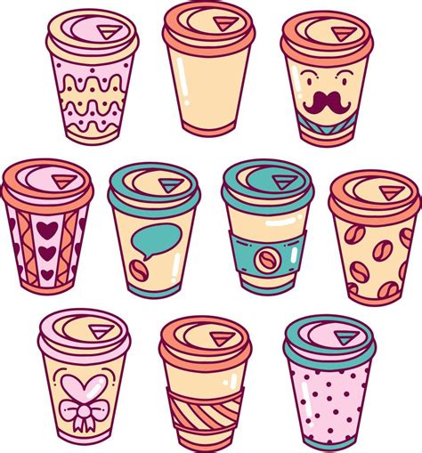 Coffee Cup Doodle Illustration Pack 7168893 Vector Art at Vecteezy