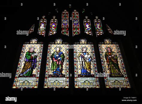 Coventry In West Midlands England Stained Glass In The Medieval Holy Trinity Church Saint