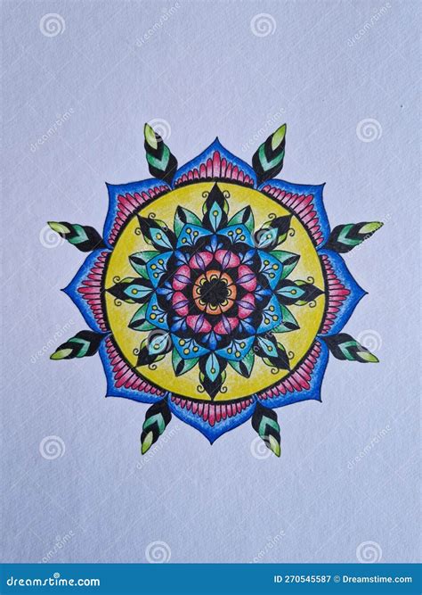 Hand Drawn Colorful Mandala Stock Image Image Of Chakra Circle