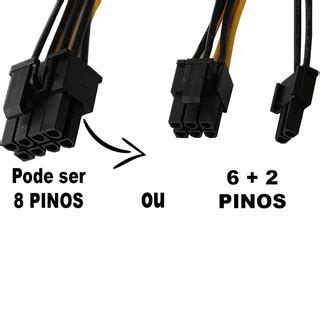 Cabo Adaptador Pinos Pci Express P Molex Duplo Para Placa De