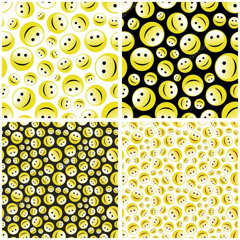 Seamless Pattern With Smile Face Stock Vector Studiom