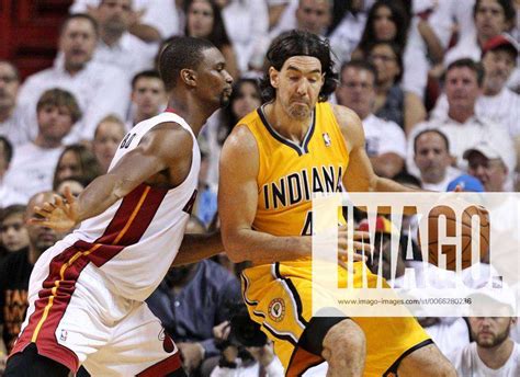 May 24 2014 Florida U S Miami Heat Center Chris Bosh 1 Defends