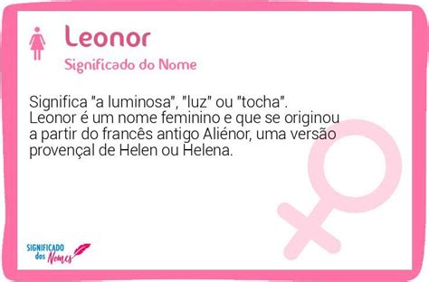 Significado Do Nome Leonor Significado Dos Nomes