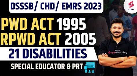 Dsssb Prt 2023 Chd 2023 Emrs 2023 Pwd Act 1995 Rpwd Act 2005 21