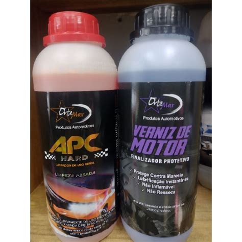 Kit Limpeza Detalhada Do Motor APC Hard 1L Verniz De Motor Ortemax 1L