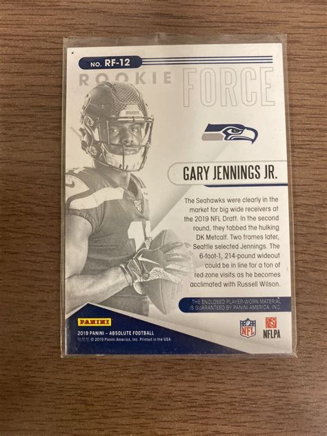 Panini Absolute Rookie Force Rf Gary Jennings Jr Mem Rc