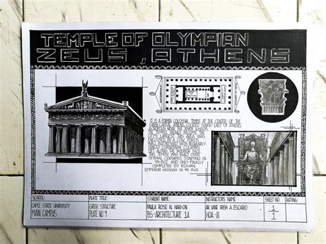 TEMPLE OF OLYMPIAN ZEUS PLATE PRH | Architecture design sketch, Architecture design drawing ...