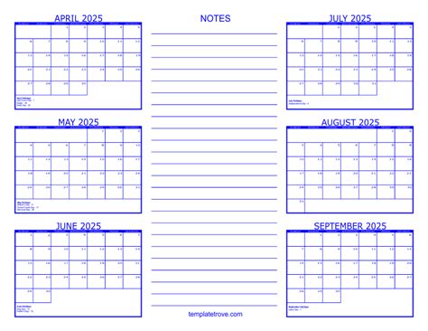 6 Month Calendar September 2025 To February 2025 Printable Free Pdf