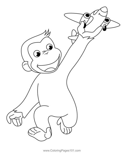 George Playing With Toy Coloring Page Curious George Coloring Pages