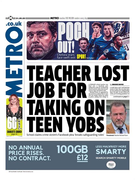 Metro Front Page 31st Of May 2023 Tomorrows Papers Today