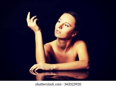 Nude Blonde Woman Posing Arms On Stock Photo Shutterstock