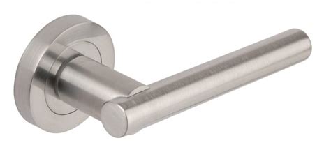 Sultan Lever Door Handle On Round Concealed Rose Satin Chrome