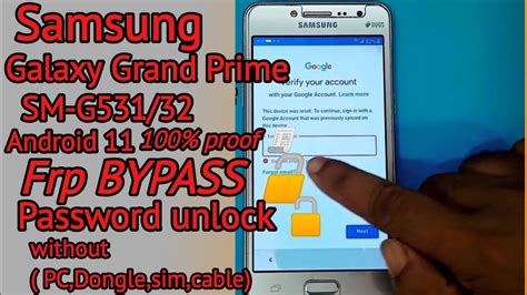 Samsung Galaxy Grand Prime Frp Bypass Sm G Google Account Unlock