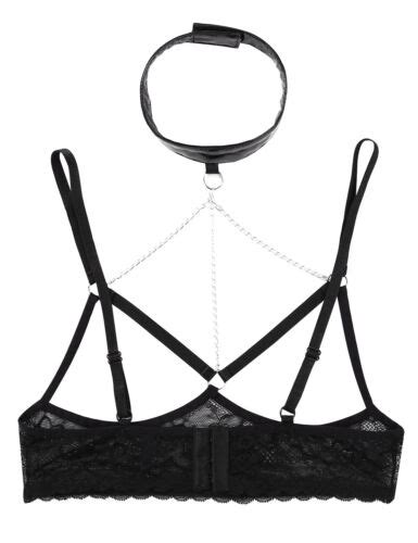 Women S Lace Sheer Lingerie Open Cups Shelf Bra Top Bralette Wet Look