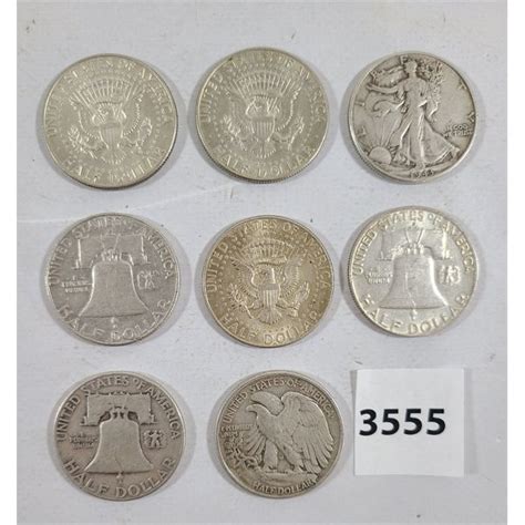 LOT OF 8 - US SILVER HALF DOLLARS - Kidd Family Auctions