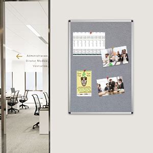 VIZ PRO Tablero De Anuncios En Fieltro 900 X 600 Mm Gris Amazon Es