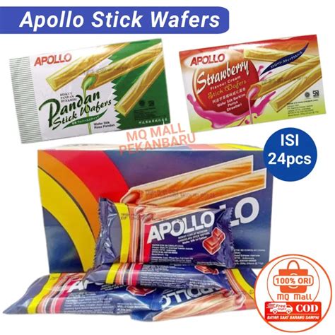 Apollo Stick Wafers Chocolate Pandan Strawberry Lazada Indonesia