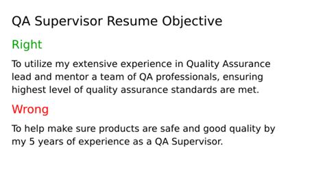 Top 18 QA Supervisor Resume Objective Examples ResumeCat