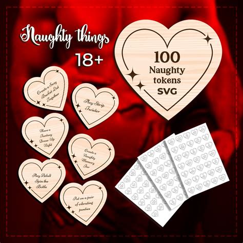 Sex Tokens SVG Naughty Date Night Erotic Spicy Valentines Gift For Adults Couples Bedroom