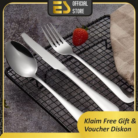 Jual Es Set Sendok Garpu Pisau Stainless Steel Pisau Steak Satu Set Isi