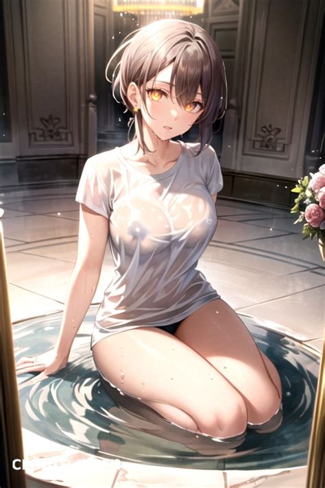 Wet T Shirt Soft Pastel Glowing Eyes Hentai AI Porn