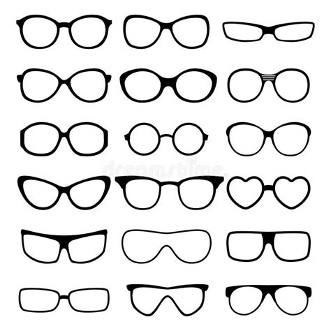 Set Of Classic Glasses Stock Vector Illustration Of Business 34244010