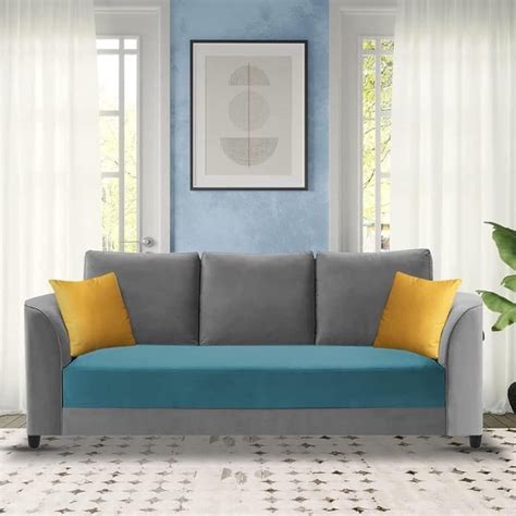 Buy Modern Elegance Sofa, 3-Seater - Turquoise/Grey Online | Danube ...