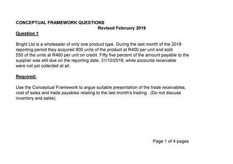 Conceptual Framework Additional Questions CONCEPTUAL FRAMEWORK