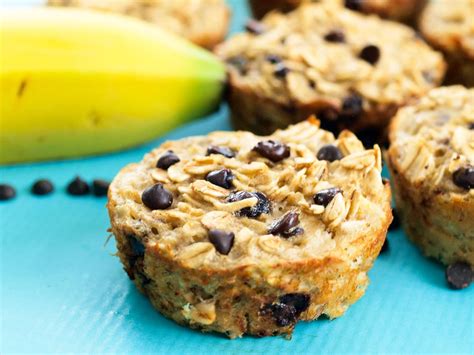 Banana Chocolate Chip Baked Oatmeal Muffins Happy Healthy Mama