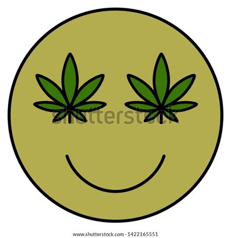 Cannabis Smile Smiling Face Drug Consumption Stock Vector Royalty Free