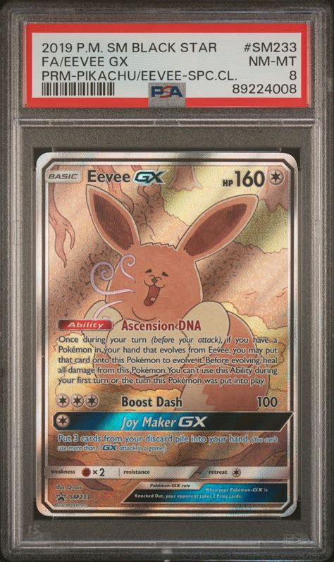 Pokemon Sm Black Star Promo Sm Fa Eevee Gx Psa Gamestop