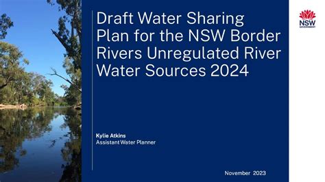 Draft Water Sharing Plan For The Nsw Border Rivers Water Sources Held