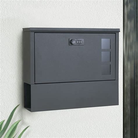 Buy Maitton Letter Box With Combination Lock Black Wall Ed Mailbox