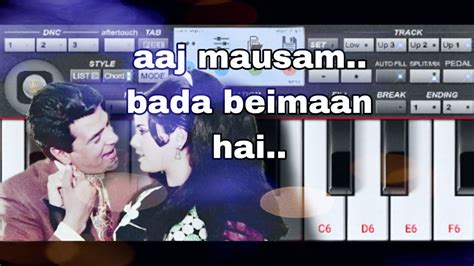 Aaj Mausam Bada Beiman Hai Mo Rafi Hindigana Hindisong Piano