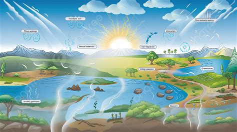 The Environmental Water Cycle With Trees Background, Pictures Of Water ...