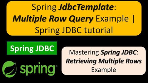 Spring JdbcTemplate Multiple Row Query Example Spring JDBC Tutorial