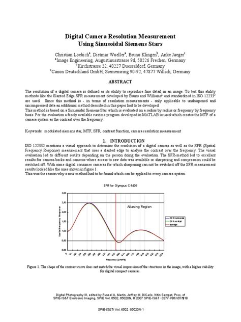 Resolution Measurement | PDF | Optical Resolution | Contrast (Vision)