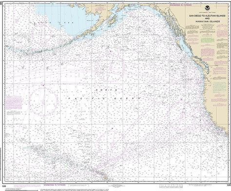 Nautical Chart 530 North America West Coast San Diego Aleutian Islands